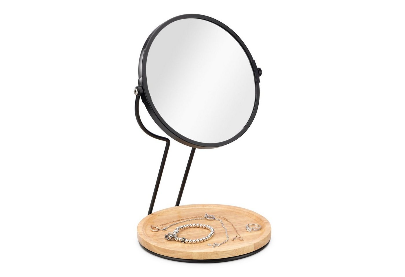 Navaris Kosmetikspiegel Kosmetikspiegel Schminkspiegel mit Schmuckablage - Spiegel (1-St) von Navaris