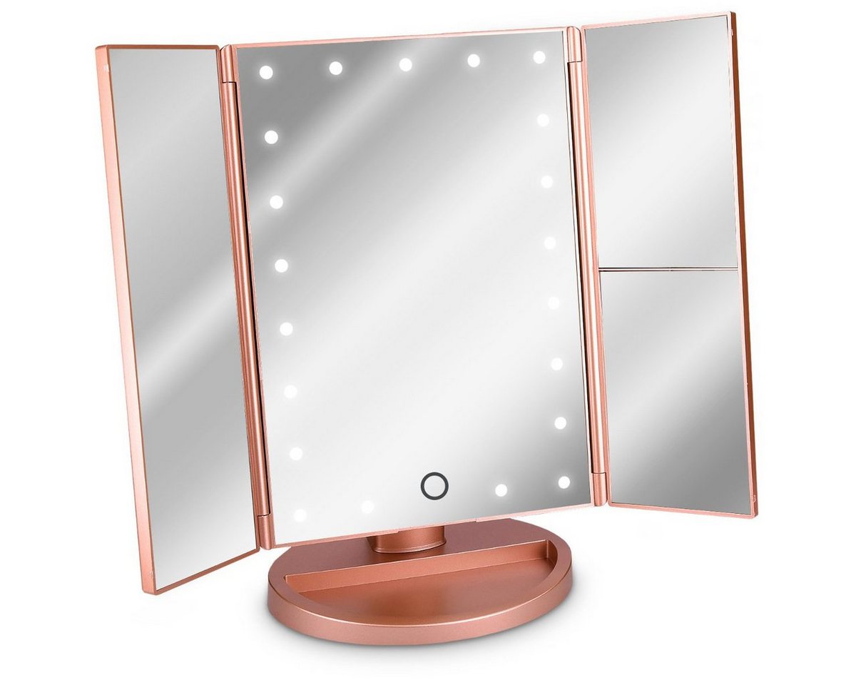 Navaris Kosmetikspiegel Navaris LED Kosmetikspiegel faltbarer Standspiegel - beleuchteter (1-St) von Navaris