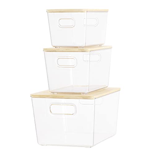 Navaris Kühlschrank Organizer Set für Lebensmittel - 3X Schubladen Aufbewahrung Boxen -Ordnungssystem für Schrank - Aufbewahrungsboxen aus Kunststoff von Navaris