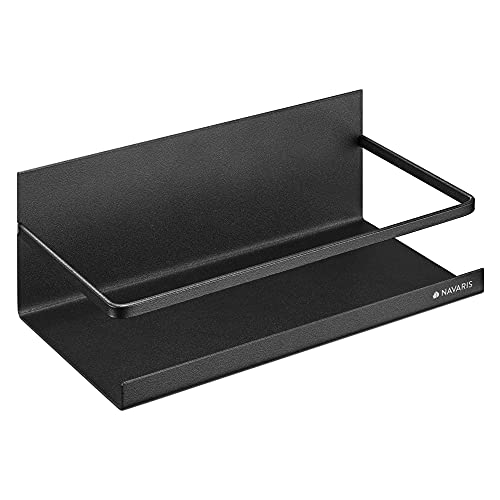 Navaris Kühlschrank Regal magnetisch - Hängeregal Gewürzregal Organizer - Küchenregal aus Metall - Ablage ohne Bohren in Schwarz von Navaris