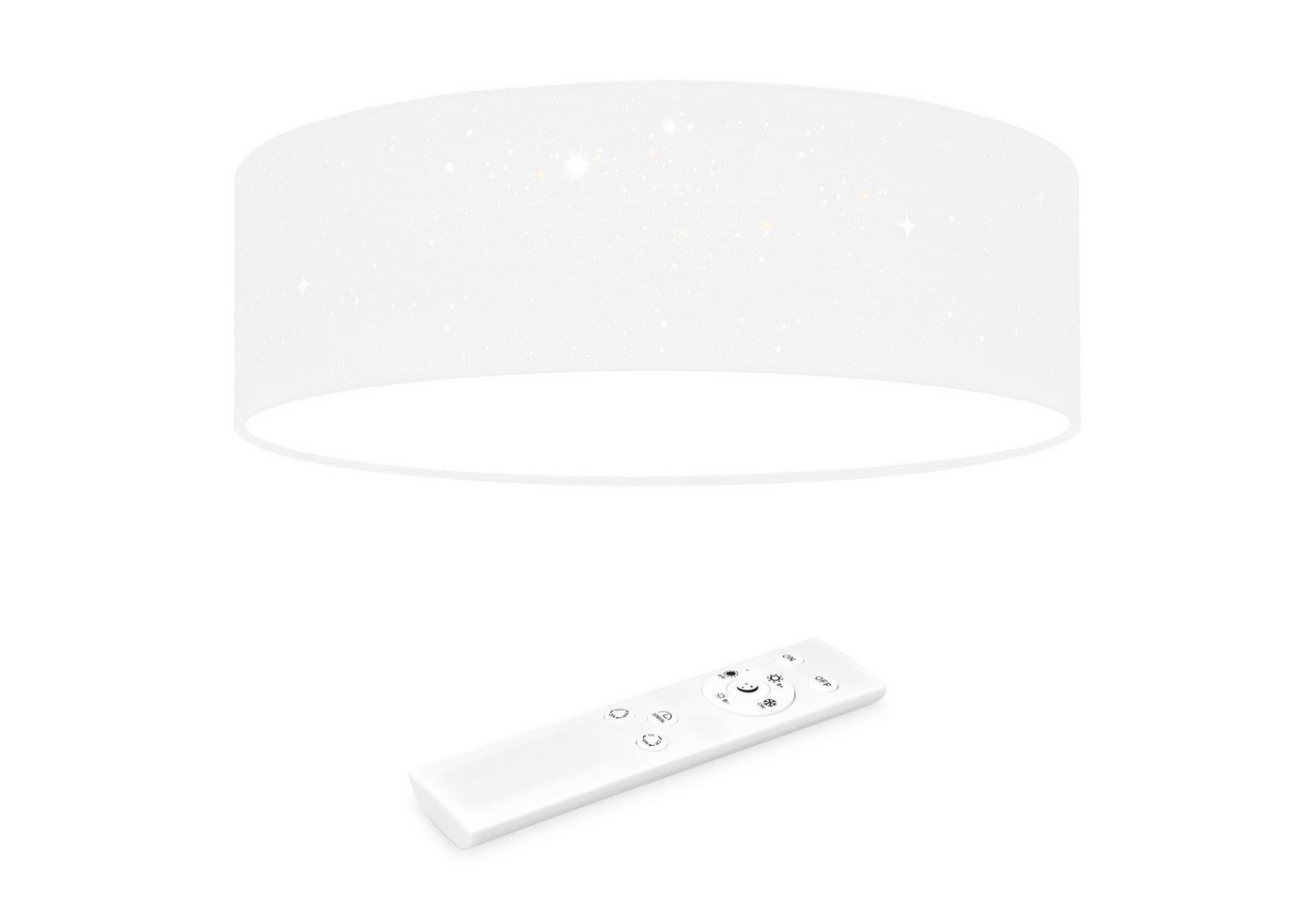 Navaris LED Deckenleuchte Dimmbare Deckenlampe rund mit Sterneneffekt und Fernbedienung von Navaris