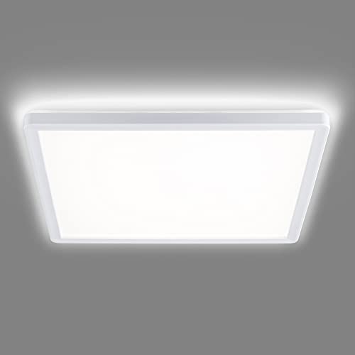 Navaris LED Deckenleuchte mit Hintergrundbeleuchtung - dimmbar - 18 Watt - 29,3 x 29,3 x 2,8cm - 4000K - LED Deckenlampe Panel ultra flach quadratisch von Navaris