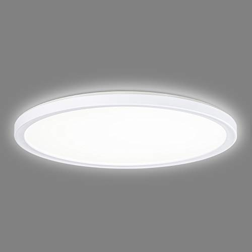 Navaris LED Deckenleuchte mit zusätzlicher Hintergrundbeleuchtung - dimmbar - 22 Watt - 42 x 2,8cm - 4000K - LED Deckenlampe Panel ultra flach rund von Navaris