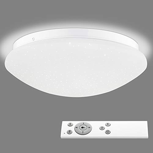 Navaris LED Deckenleuchte rund mit Sterneneffekt - 18W - 29cm Durchmesser - Deckenlampe dimmbar mit Fernbedienung - verstellbare Farbtemperatur von Navaris