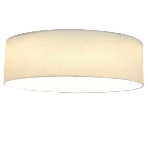 Navaris LED Deckenleuchte 22W - Rund ∅ 40cm - Design Stoff Weiß - Deckenlampe LED Licht Warmweiß von Navaris