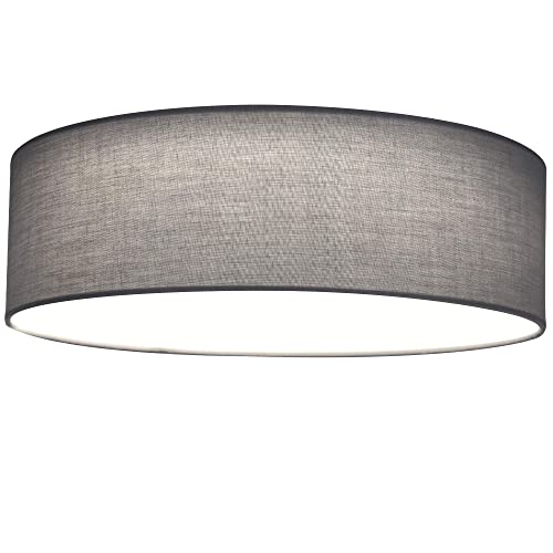 Navaris LED Deckenleuchte 22W - Rund ∅ 40cm - Design Stoff Hellgrau - Deckenlampe LED Licht Warmweiß von Navaris