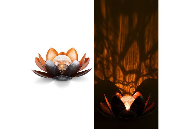Navaris LED Gartenleuchte LED Solar Lotus Laterne - warmweiß wiederaufladbar - Lotusblüte von Navaris