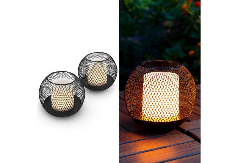 Navaris LED Solarleuchte Navaris 2x LED Solar Gartenkerze - Kerzenschein Flackereffekt - von Navaris