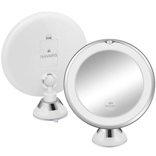 Navaris LED Kosmetikspiegel mit Saugnapf - Kosmetikspiegel mit Vergrößerung - Vergrößerungsspiegel mit Saugnapf - Kosmetikspiegel mit Licht - Für Makeup, Rasieren, Reinigung Navaris LED Kosmetikspiegel mit Saugnapf - Kosmetikspiegel mit Vergrößerung - Vergrößerungsspiegel mit Saugnapf - Kosmetikspiegel mit Licht - Für Makeup, Rasieren, Reinigung von Navaris