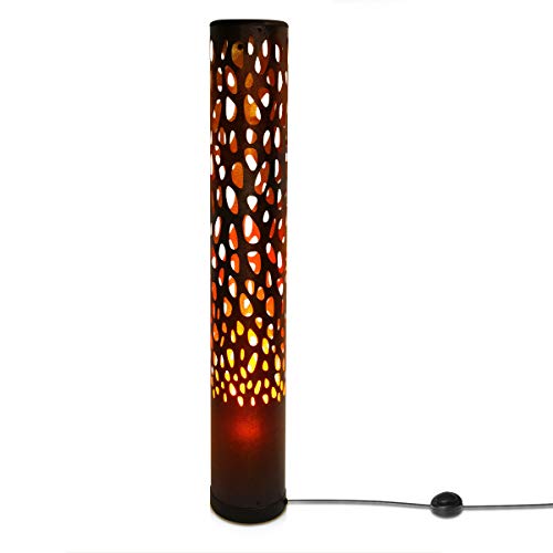 Navaris LED Stehleuchte röhrenförmig mit Flammeneffekt - inkl. E14 LED Leuchtmittel - warmweiß - 3W - 80 x 13 x 13cm - Ausgefallene Deko Stehlampe von Navaris