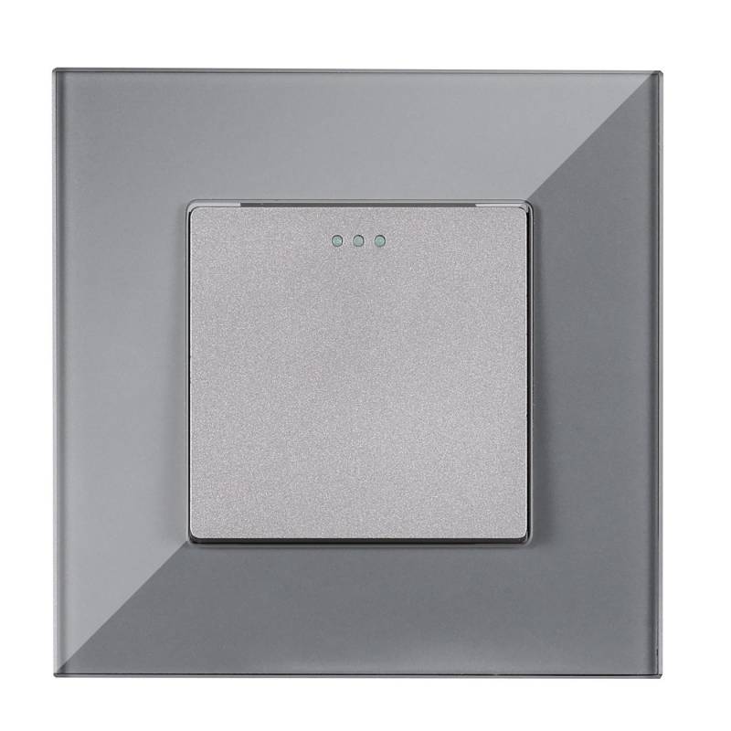Navaris Lichtschalter Lichtschalter Glas - 1 Fach - Glas Lichtschalter - Grau (1-St) von Navaris