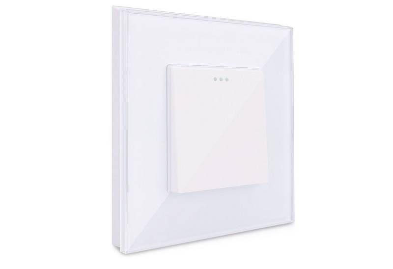 Navaris Lichtschalter Wand Kippschalter mit Glasrahmen - Design Glas Wandschalter (1-St) von Navaris