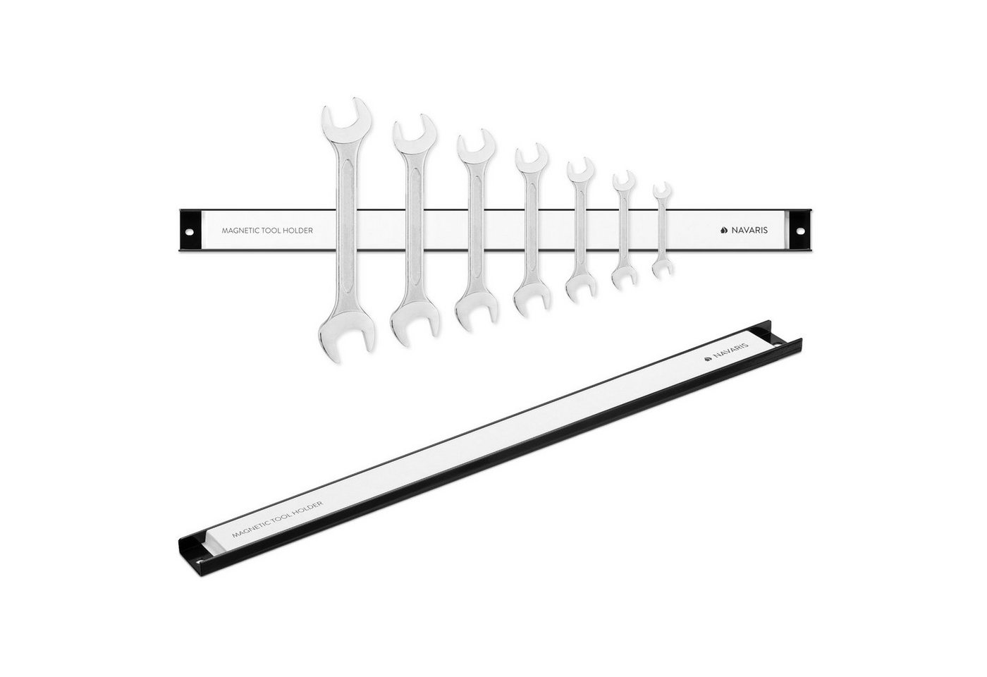 Navaris Magnet-Werkzeugleiste 2x Magnetische Werkzeugleiste - 4x61cm - Werkstatt, 1-tlg. von Navaris