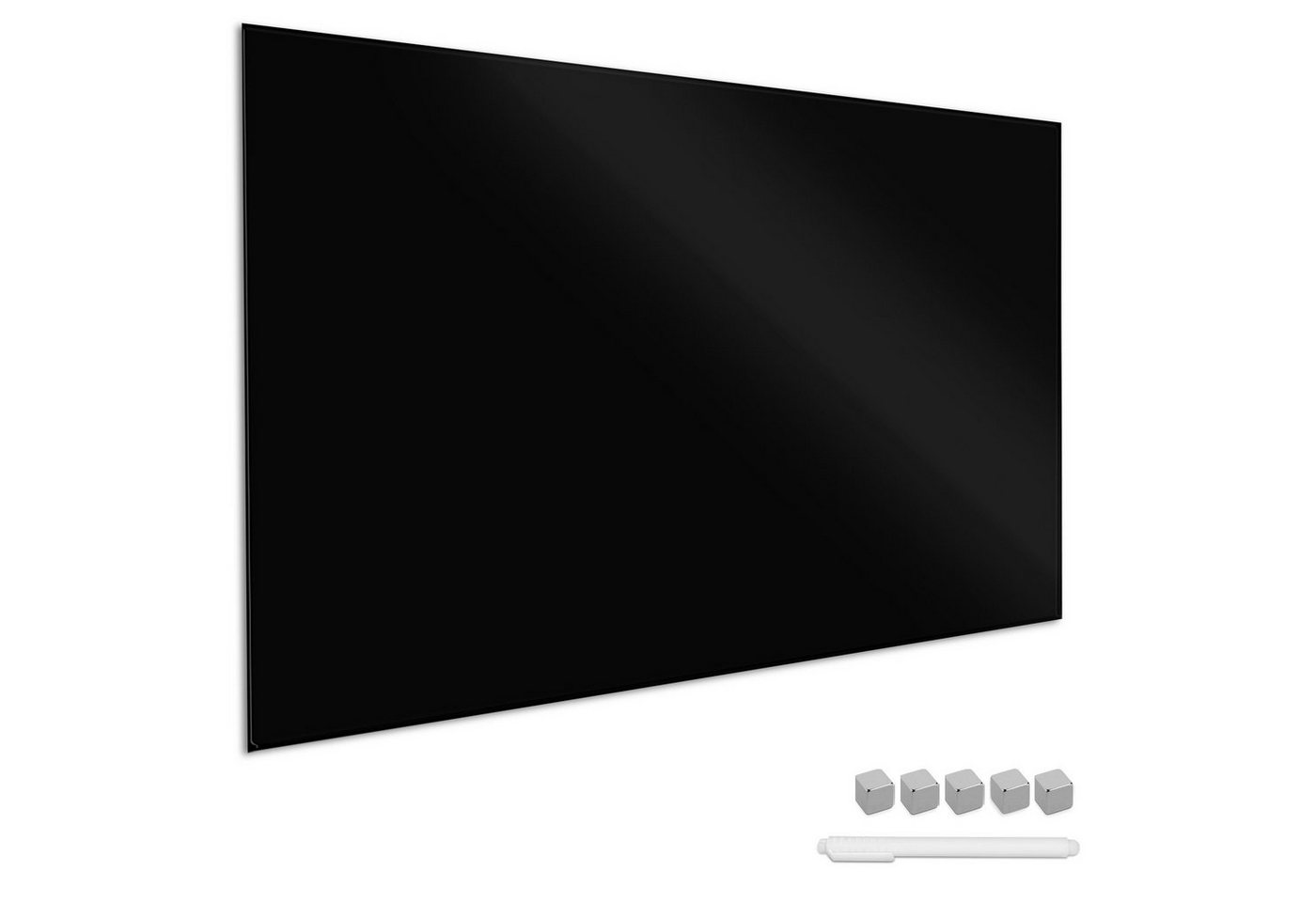 Navaris Magnettafel Magnetboard aus Glas - 90x60 cm - inkl. Magnete/Stift/Halterung, (1-tlg) von Navaris