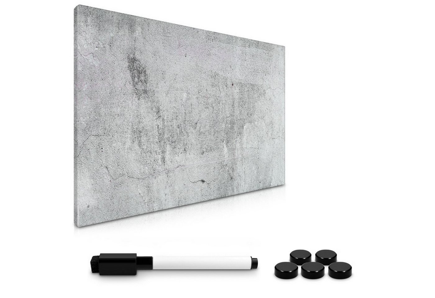 Navaris Magnettafel Magnetpinnwand Memoboard - 60x40cm - abwaschbar - Sichtbeton Design, (1-tlg) von Navaris