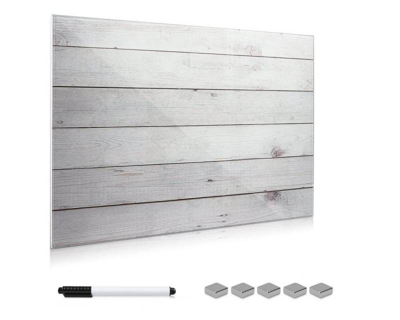 Navaris Magnettafel Memoboard aus Glas - 90x60cm Magnetwand mit Holzoptik Design von Navaris