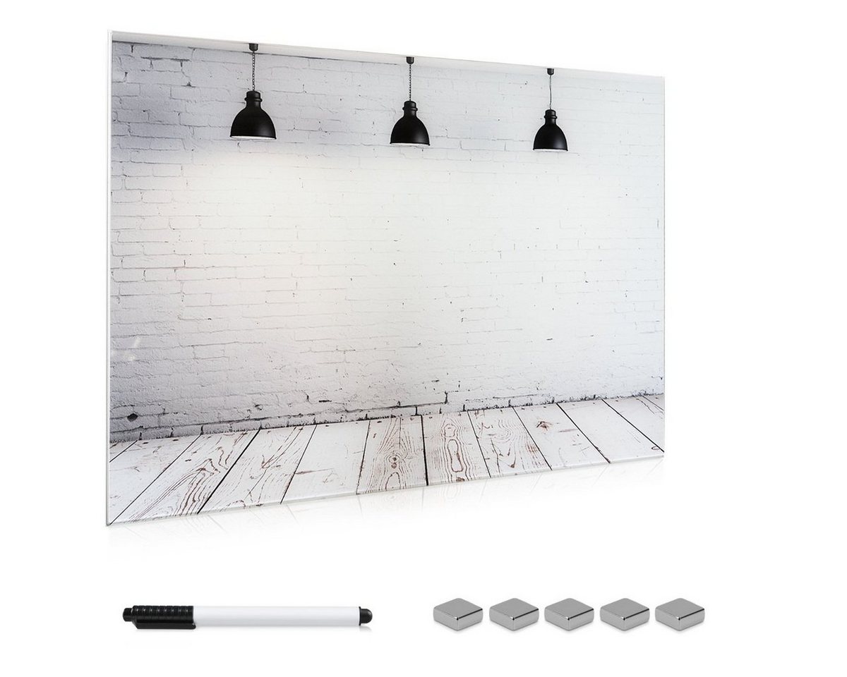 Navaris Magnettafel Memoboard aus Glas - 90x60cm Magnetwand mit Industrial Design, (1-tlg) von Navaris