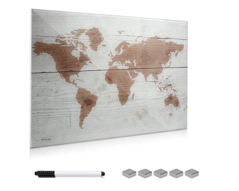 Navaris Magnettafel Navaris Magnettafel Memoboard aus Glas - Magnetwand 90x60 cm zum, (1-tlg) von Navaris