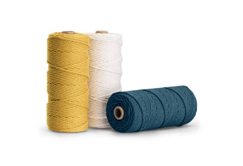 Navaris Makramee Garn 3er Set - Baumwollschnur für DIY Projekte Nähgarn, (1-St) von Navaris