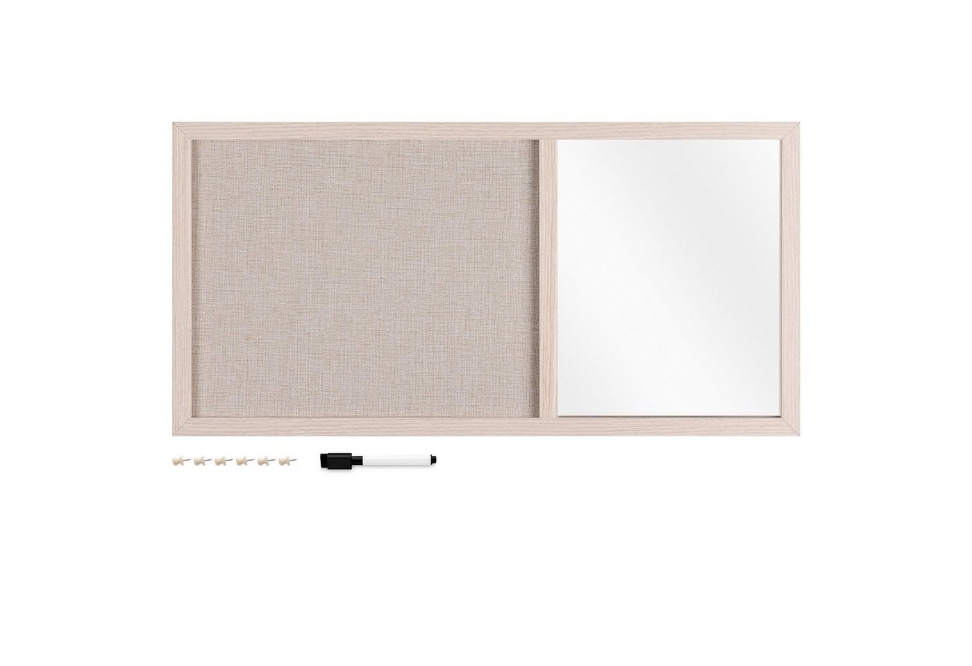 Navaris Memoboard Kombitafel aus Pinnwand und Spiegel - Memoboard 70 x 35 cm, (1-tlg) von Navaris