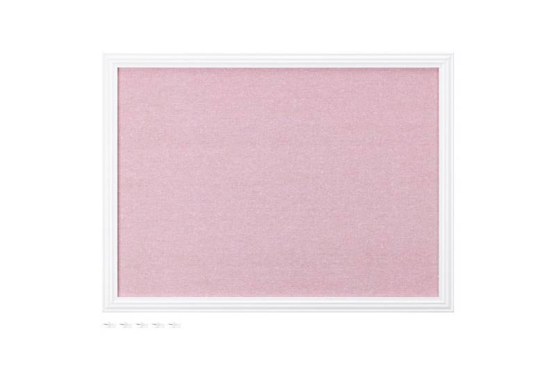 Navaris Memoboard Memoboard mit Leinenoberfläche - Memoboard 58x43 cm Leinen - Weiß Rosa, (1-tlg) von Navaris