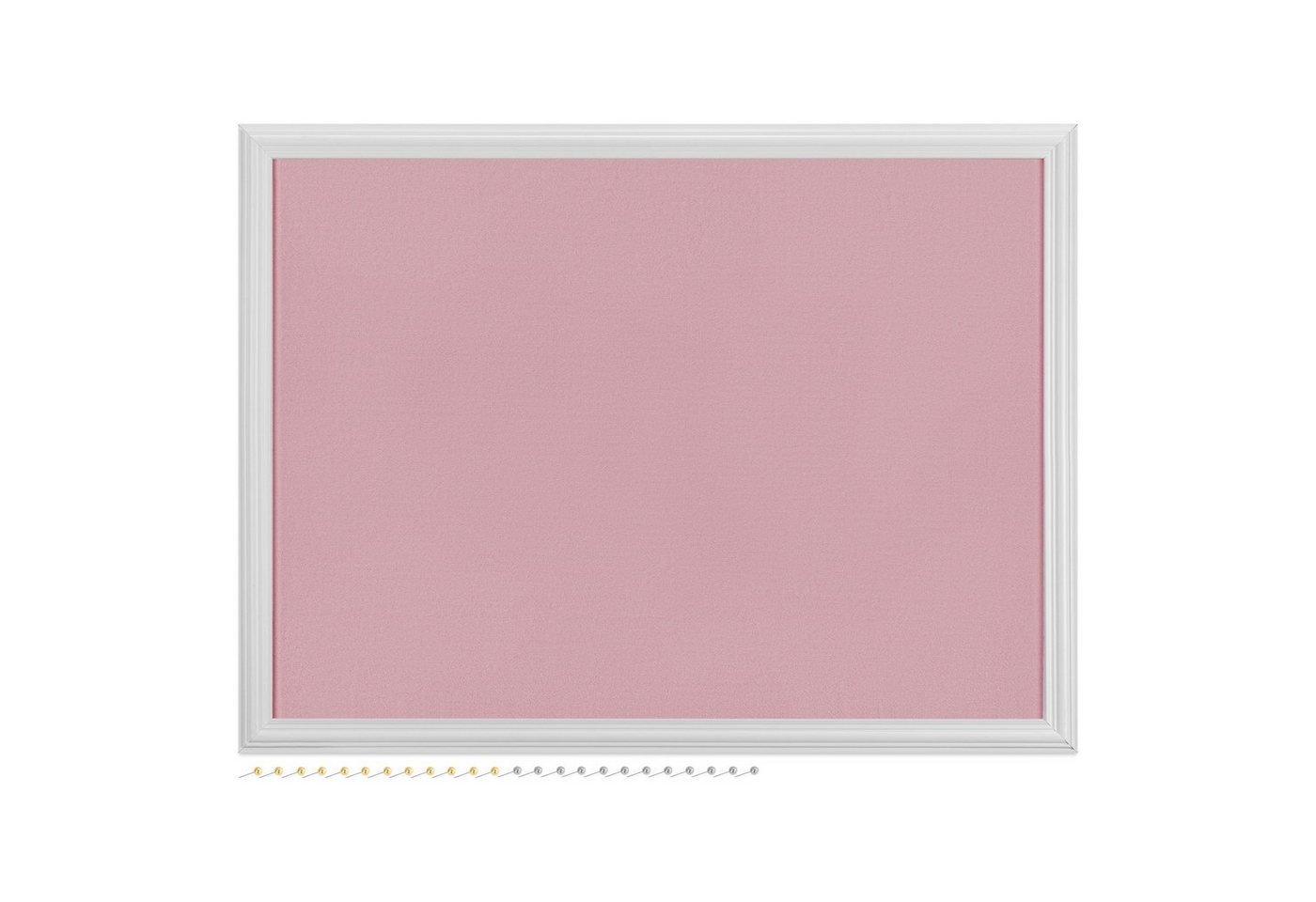 Navaris Memoboard Pinnwand Collage Fotowand aus Plüsch - 60x45cm Bilderhalter Weiß Rosa, (1-tlg) von Navaris