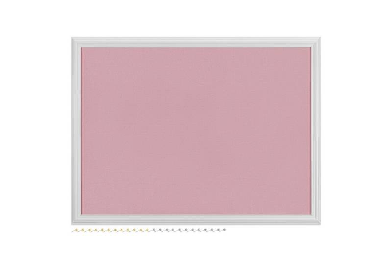 Navaris Memoboard Pinnwand Collage Fotowand aus Plüsch - 60x45cm Bilderhalter Weiß Rosa, (1-tlg) von Navaris