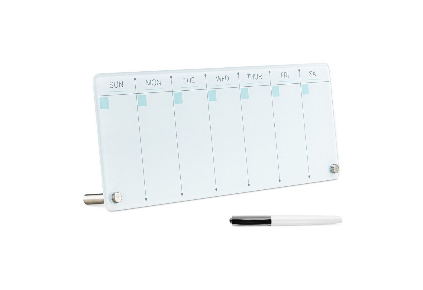 Navaris Memoboard Trocken abwischbarer Glas-Wochenplaner-Kalender, (1-tlg) von Navaris