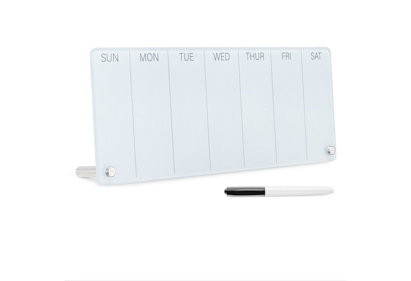 Navaris Memoboard Wochenplaner aus Glas Whiteboard Kalender - trocken abwischbar, (1-tlg) von Navaris