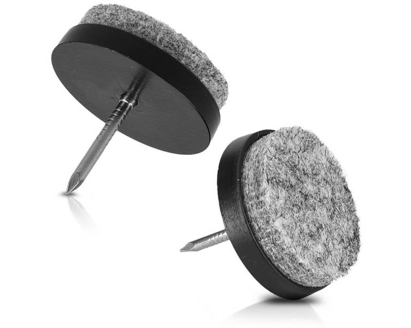 Navaris Möbelfuß 20x Filzgleiter mit Nagel - 24mm rund - Bodenschutz für Möbel, (20-St) von Navaris