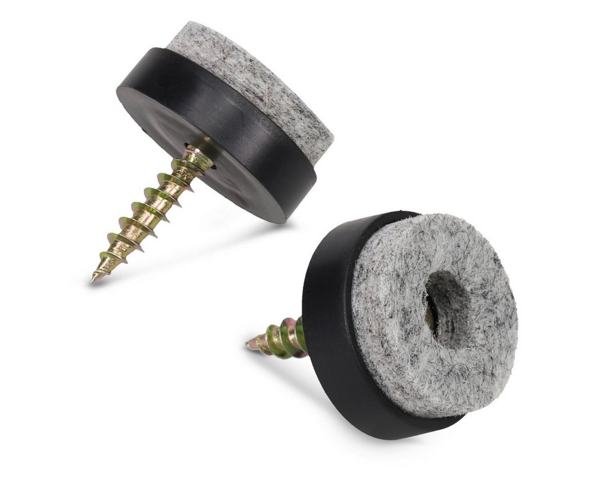 Navaris Möbelfuß 50x Filzgleiter mit Schraube, Bodenschutz für Möbel, rund, 20 mm, (50-St) von Navaris