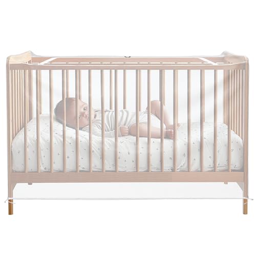 Navaris Moskitonetz Babybett - Zuverlässiger Schutz vor Mücken - Moskitonetz Bett - Einfach zu montieren - Für Babyreisebett und Kinder-Reisebett - Fliegennetz - Mückennetz von Navaris