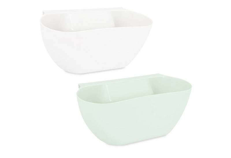 Navaris Mülleimer 2x Auffangschale für Küchenabfälle - 2er Set in mint und weiß von Navaris
