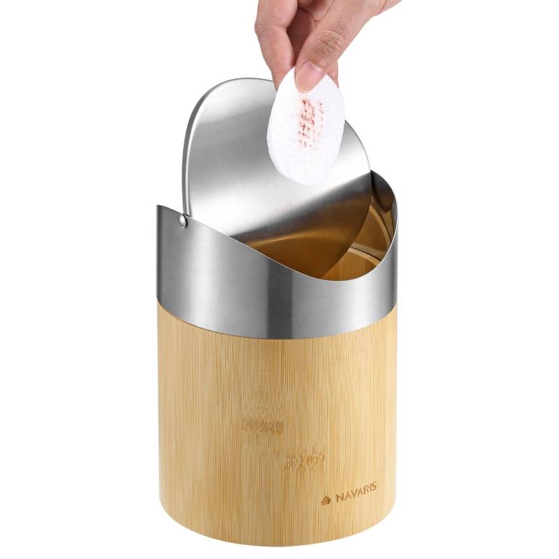 Navaris Mülltrennsystem Mini Mülleimer aus Bambus - Abfalleimer mit Deckel - Kosmetikeimer Navaris Mülltrennsystem Mini Mülleimer aus Bambus - Abfalleimer mit Deckel - Kosmetikeimer von Navaris