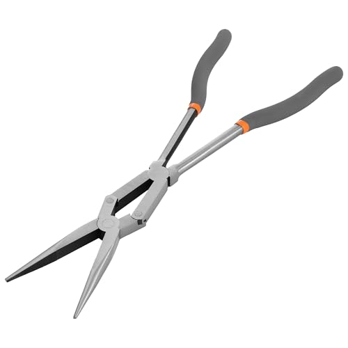 Navaris Nadelzange lang - Spitzzange - Doppelgelenk Zange - Gerade Spitze - Hakenlöser Angeln - Angelzange Greifzange lang - Flachzange Flachrundzange von Navaris