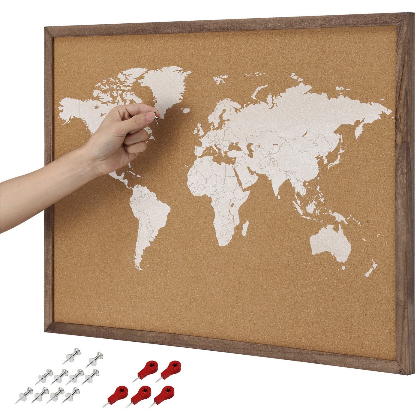 Navaris Pinnwand Kork Pinwand Memoboard Tafel - 70x50cm Pin Board Korkwand mit Holz, (1-tlg) Navaris Pinnwand Kork Pinwand Memoboard Tafel - 70x50cm Pin Board Korkwand mit Holz, (1-tlg) von Navaris