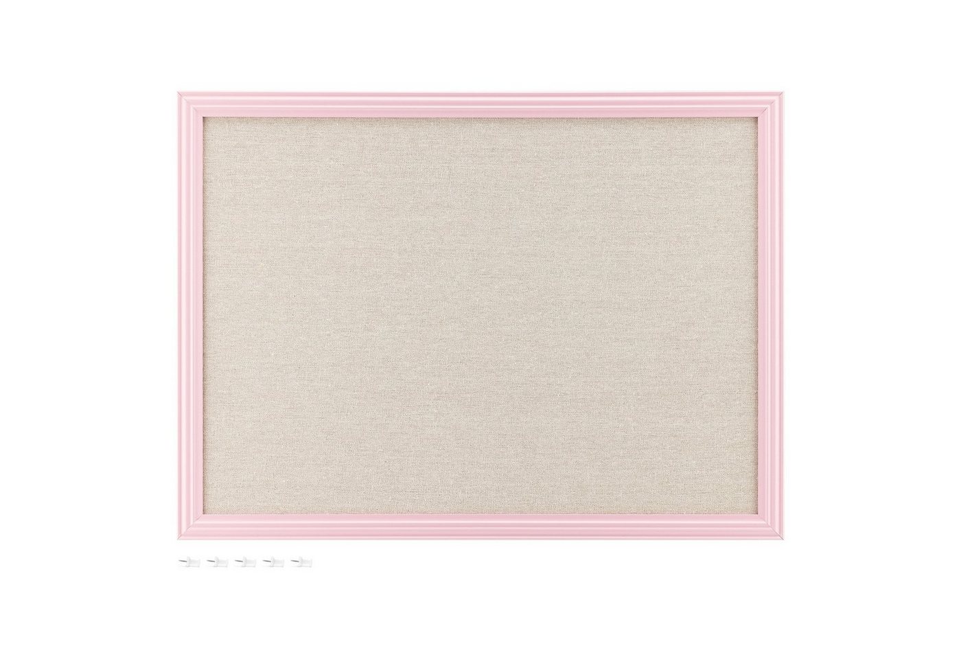 Navaris Pinnwand Memoboard mit Leinenoberfläche - Memoboard 58x43 cm aus Leinen - Rosa, (1-tlg) von Navaris