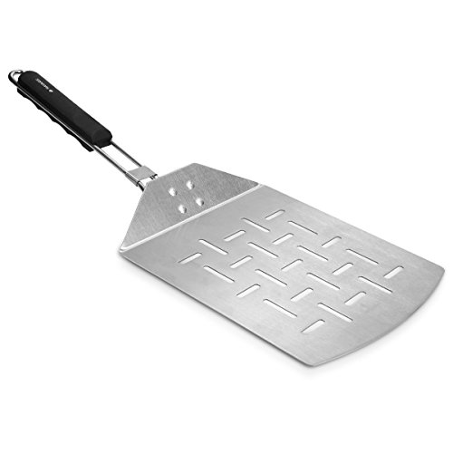 Navaris Pizzaschaufel faltbar aus Edelstahl - 46 x 18 cm - Faltbare Schaufel mit extragroßer Fläche für Pizza Brot Flammkuchen - auch für Grill von Navaris