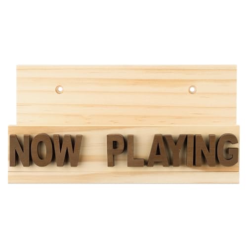 Navaris Plattenhalter aus Holz - Plattenständer Vinyl - LP Schallplatten Halterung Schallplattenhalter - Vinyl Halter für 8 Platten - Wand oder Stand - Now Playing von Navaris
