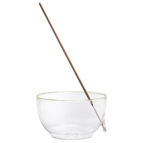 Navaris Räucherstäbchen Halter aus Glas mit Goldrand - Räucherschale Räucherstäbchenhalter - Ideal für Meditation Entspannung Yoga Spa - Aschenfänger Duftstäbchen Halter von Navaris