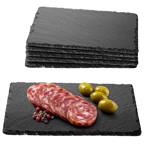 Navaris Schiefer Teller Platzset 6-teilig inkl. Kreide - 23x15cm Schieferplatten 6x Servierplatte - Servierteller Schieferplatte Sushi Geschirr eckig Navaris Schiefer Teller Platzset 6-teilig inkl. Kreide - 23x15cm Schieferplatten 6x Servierplatte - Servierteller Schieferplatte Sushi Geschirr eckig von Navaris