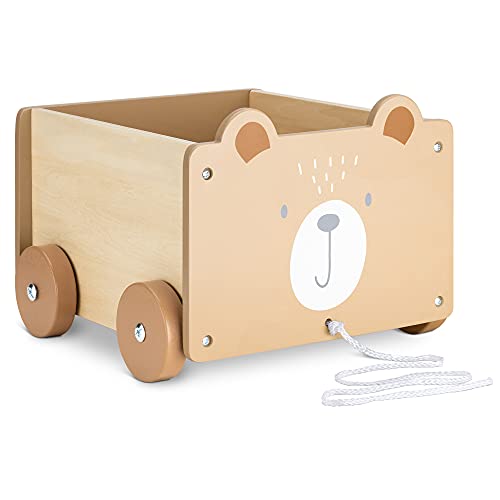 Navaris Spielzeugkiste Kiste Aufbewahrung für Spielzeug - Aufbewahrungsbox für Kinderzimmer - 26,4x20x25,8cm Spielkiste für Kinder - mit Rädern von Navaris
