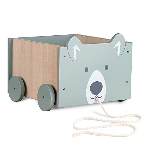 Navaris Spielzeugkiste Kiste Aufbewahrung für Spielzeug - Aufbewahrungsbox für Kinderzimmer - 26,4x25,8x20cm Spielkiste für Kinder - mit Rädern von Navaris