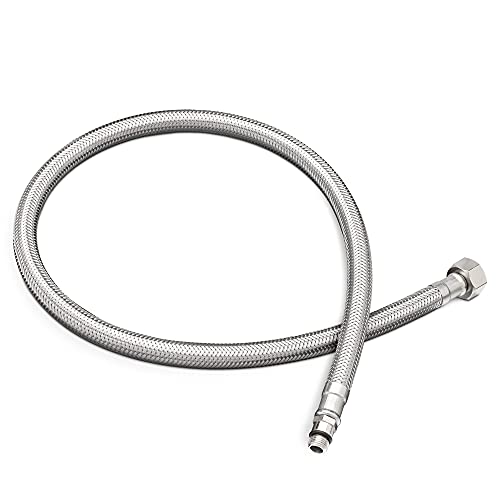 Navaris Stahlflex Schlauch Armaturenanschluss - G3/8 Zoll x M10 x 70cm x 1 AG - Wasserhahn Armatur 3/8" Anschlussschlauch - Verbindungsschlauch von Navaris