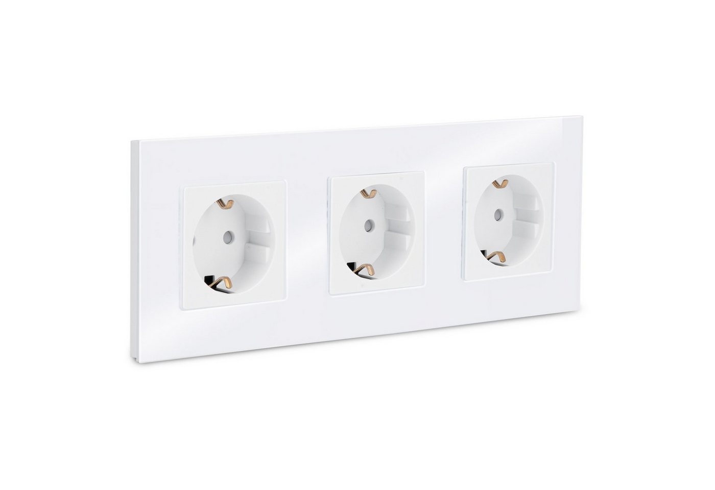 Navaris Steckdose Glas Schuko Steckdose dreifach - mit Montagematerial - Weiß, 1-St. Navaris Steckdose Glas Schuko Steckdose dreifach - mit Montagematerial - Weiß, 1-St. von Navaris