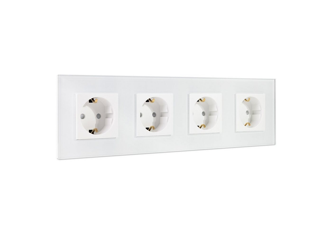 Navaris Steckdose Glas Schuko Steckdose vierfach - mit Montagematerial - Glasrahmen, 1-St. Navaris Steckdose Glas Schuko Steckdose vierfach - mit Montagematerial - Glasrahmen, 1-St. von Navaris