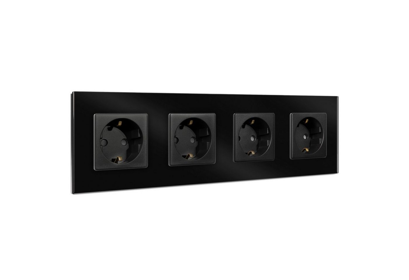 Navaris Steckdose Glas Schuko Steckdose vierfach - mit Montagematerial - Glasrahmen, 1-St. Navaris Steckdose Glas Schuko Steckdose vierfach - mit Montagematerial - Glasrahmen, 1-St. von Navaris