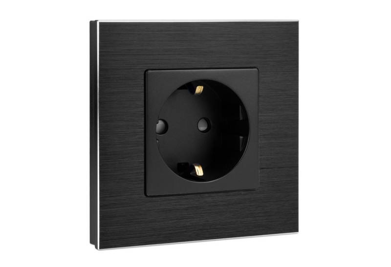 Navaris Steckdose Alu Schuko Steckdose einfach - Design Einbau Wandsteckdose, 1-St. von Navaris