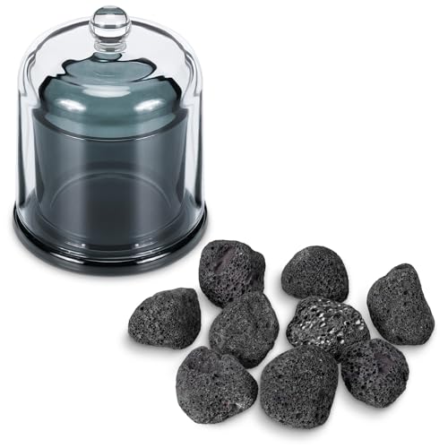 Navaris Stein Aroma Diffuser kabellos - Diffusor für ätherische Öle - Duft Öl Diffuser mit angenehmen Duft für bis zu 2 Tage - Lava Stein von Navaris