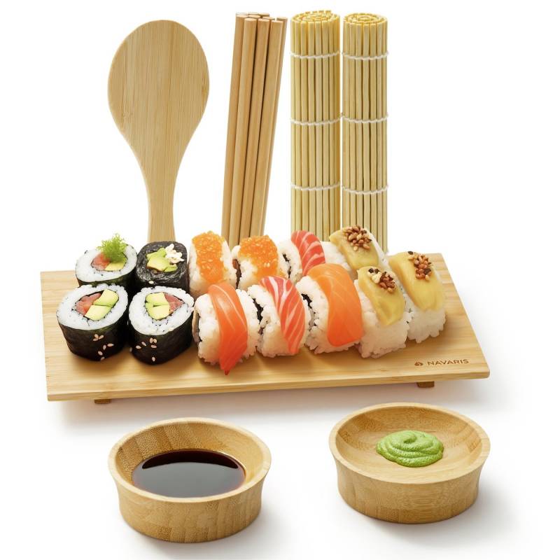Navaris Sushiteller Sushi Maker Set für Einsteiger - Sushi Set zum selber machen - Bambus, (1 St) von Navaris